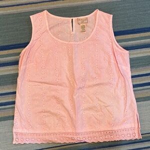 April Cornell Pink Eyelet Tank Top